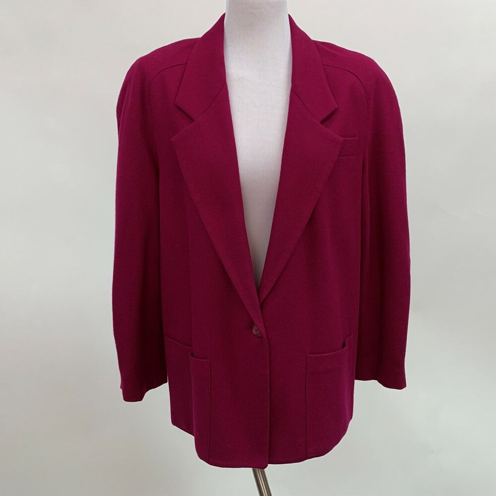 Jack Winter Women's Blazer Jacket Size 10 Purple 100%‎ Pure Wool